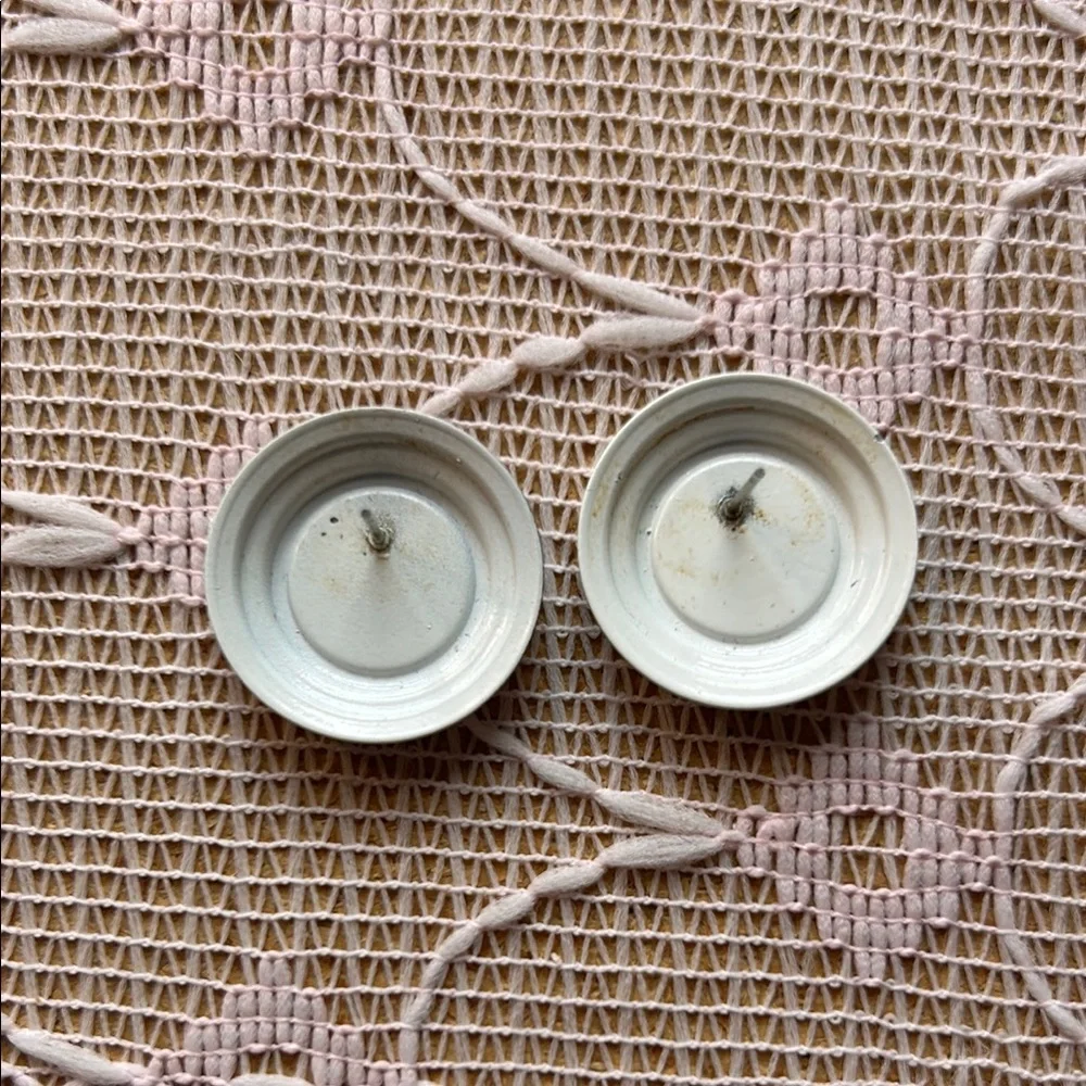 Vintage‎ White and Tan Button Earrings